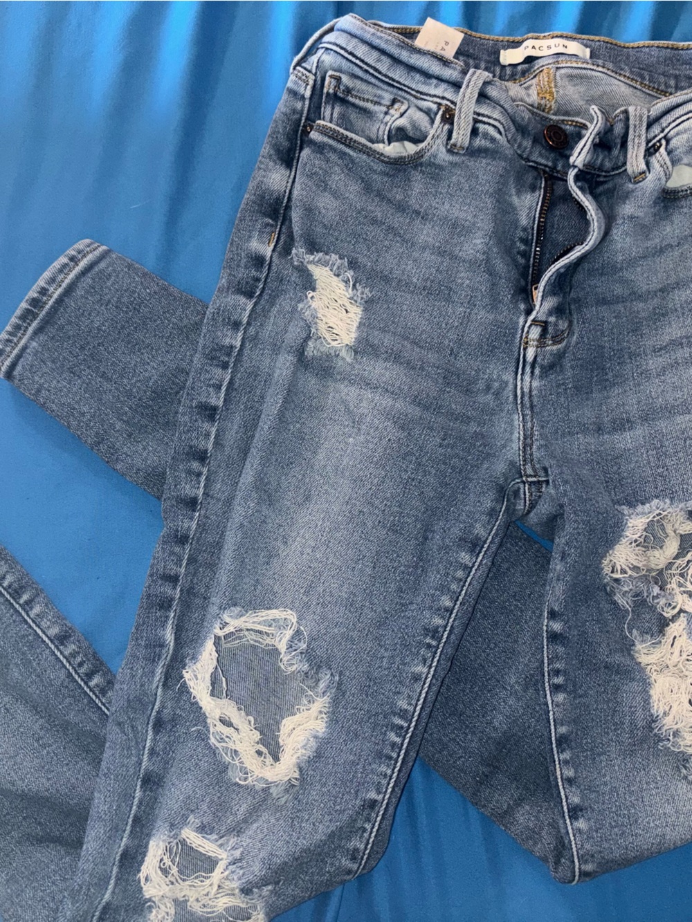 PacSun Light Blue Distressed High-Rise Jeans